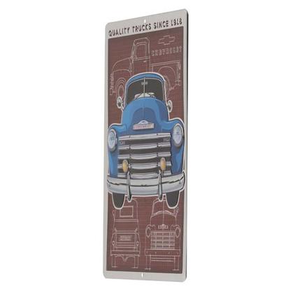 CHEVROLET TRUCK SCHEMATIC EMBOSSED TIN SIGN 10"x14"