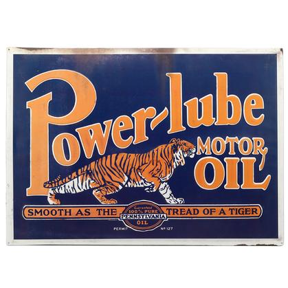 POWER-LUBE DOMED TIN SIGN 26"x18.5"