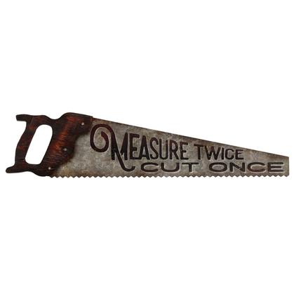 HAND SAW TIN SIGN W/ATTACHMENTS 27"x6.3"