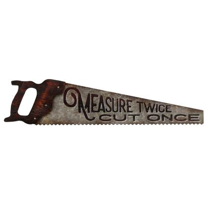 HAND SAW TIN SIGN W/ATTACHMENTS 27&quot;x6.3&quot;