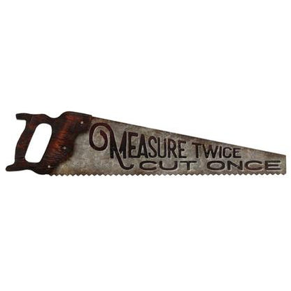HAND SAW TIN SIGN W/ATTACHMENTS 27"x6.3"