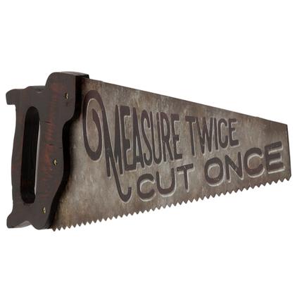 HAND SAW TIN SIGN W/ATTACHMENTS 27"x6.3"