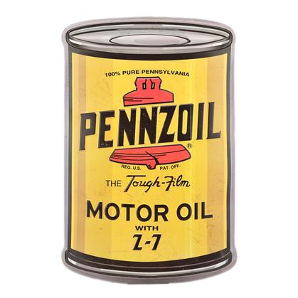 PENNZOIL OIL CAN CURVED TIN SIGN 15.5"X23.7"