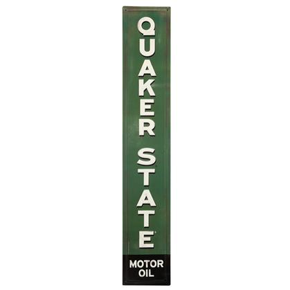 QUAKER STATE EMBOSSED TIN SIGN 5.5"X32"