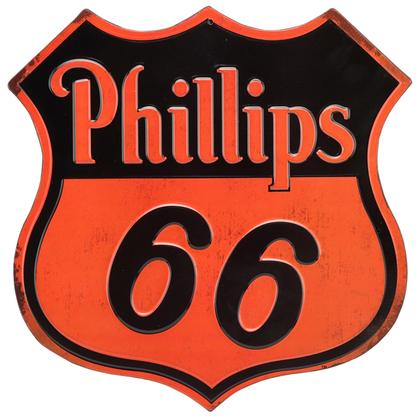 PHILLIPS 66 EMBOSSED TIN SIGN 12"X12"