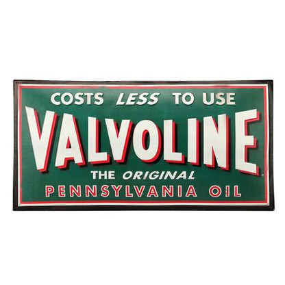 VALVOLINE DOMED TIN SIGN 26"X13"