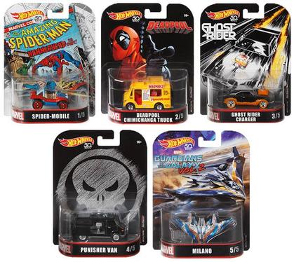 Hot Wheels 1:64 Retro Entertainment 2018 "H" Case - Marvel Assortment