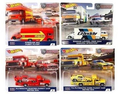 Hot Wheels 1:64 Car Culture 2018 "B" Case Team Transport Set of 4