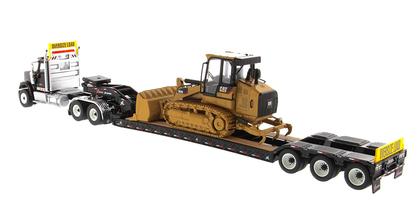 International HX520 Tandem Day Cab Tractor with XL 120 HDG Lowboy Trailer and Cat 963K Track Loader