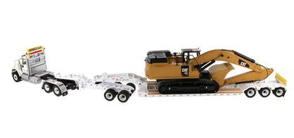 International HX520 Tandem Day Cab Tractor with XL 120 HDG Lowboy Trailer and Cat 349F L XE Hydraulic Excavator