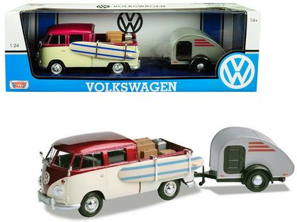 VOLKSWAGEN T1 W/SURFBOARD, ACCESSORIES &amp; TEARDROP TRAILER
