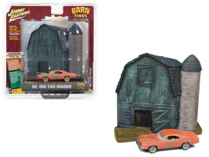 Dodge Charger 1969 (Unrestored) with &quot;Barn Finds&quot; Resin Facade Diorama &quot;Lost Legend&quot;