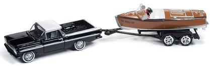 1959 Chevrolet El Camino with Vintage Barrelback Wood Boat