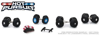 Hot Pursuit Wheel &amp; Tire Pack - 16 Wheels, 16 Tires, 8 Axles, Light Bars and Push Bars