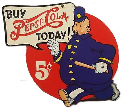 Pepsi Cops Die Cut Sign 15"