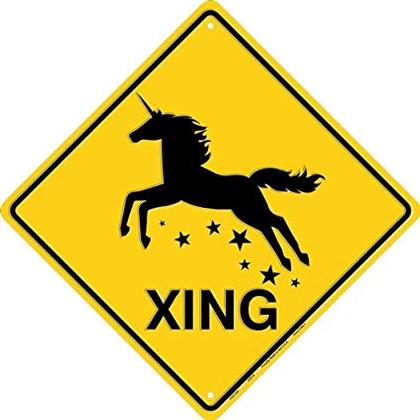 Unicorn Crossing Sign