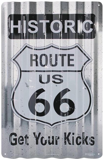 Historic Route 66 Corrugated Large Sign