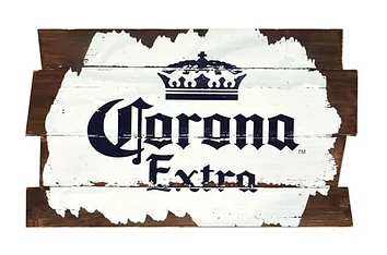 Corona sign painted plaque 16"x10"