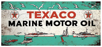 Enseigne Texaco Marine Motor Oil 52&quot;x22&quot;