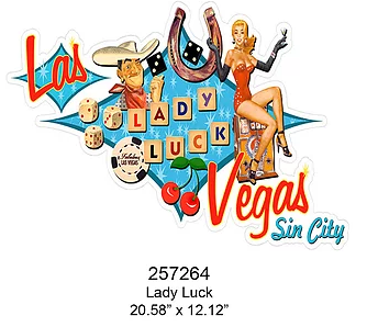 Lady Luck Las Vegas 12"x21"