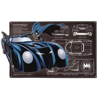 BATMAN SCHEMATIC EMBOSSED TIN SIGN 22x13