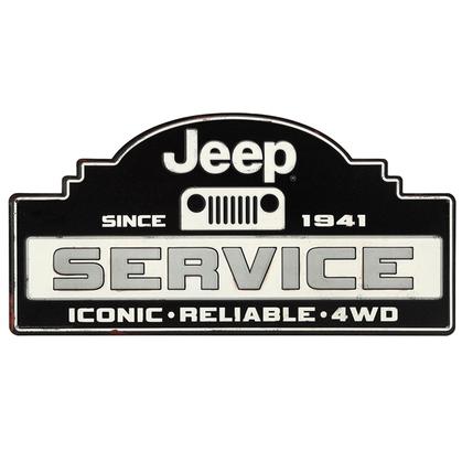 JEEP SERVICE EMBOSSED TIN SIGN 18x9