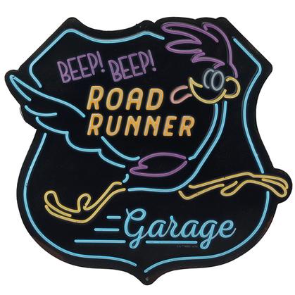 ROAD RUNNER GARAGE EMBOSSED TIN SIGN 12x11