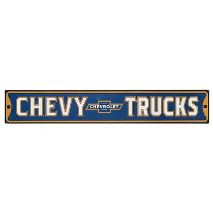 CHEVY TRUCK HIGH-GLOSS EMBOSSED TIN STREET SIGN 30x5