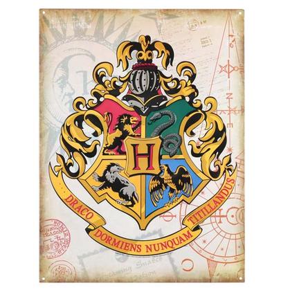 HARRY POTTER HOGWARTS CREST METAL WALL ART 13.5x18