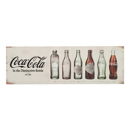 COCA-COLA EVOLUTION EMBOSSED TIN SIGN 30x9.5