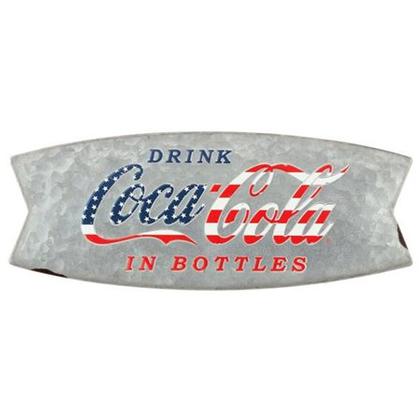Coca-Cola Flag Curved Tin Sign
