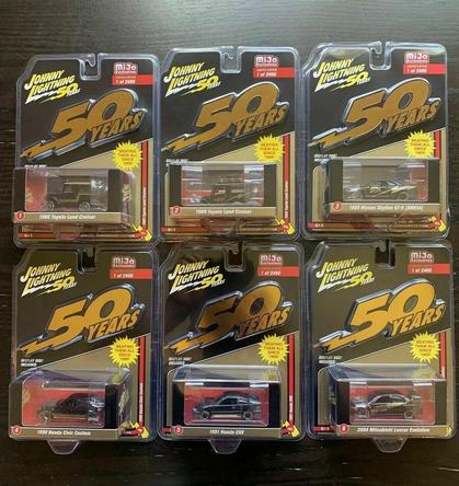 Ensemble JOHNNY LIGHTNING 50th ANNIVERSARY IMPORT CARS