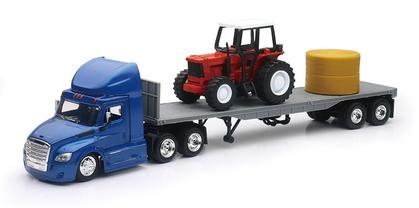 Freightliner Cascadia – Plateau avec tracteur agricole 1/43