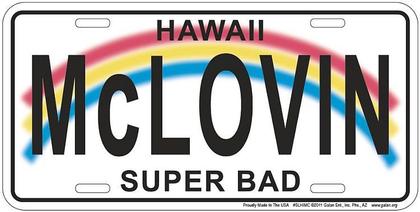 McLovin Hawaii License Plate