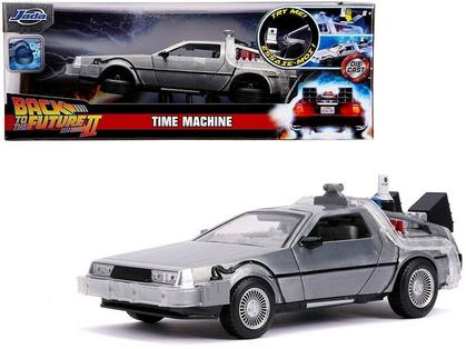 DELOREAN BRUSHED METAL TIME MACHINE W/LIGHT "BACK TO THE FUTURE 2"