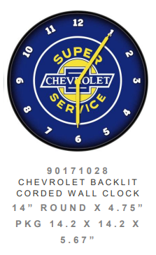 &quot;Chevrolet&quot; backlit Clock