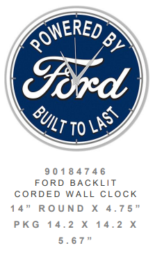&quot;Ford&quot; backlit Clock