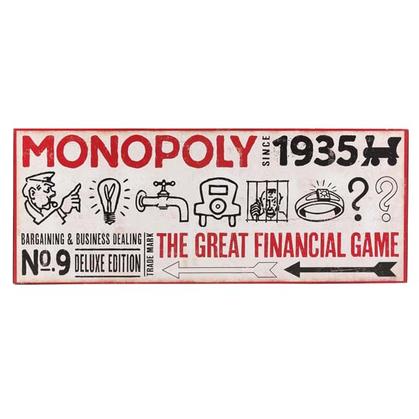 MONOPOLY 1935 WOOD WALL ART