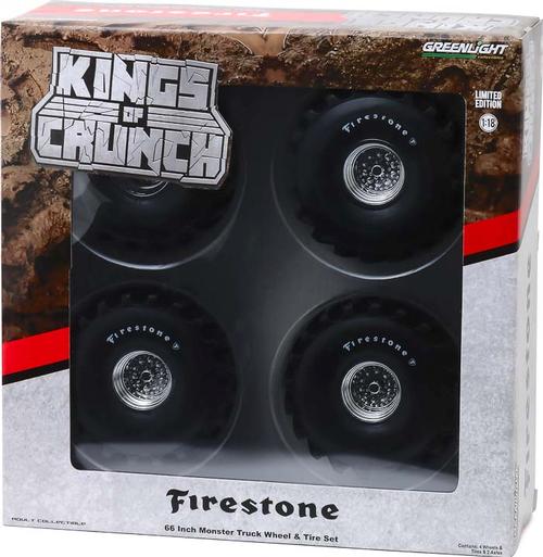 FIRESTONE - 66-INCH MONSTER TRUCK WHEEL AND TIRE SET "1:18 KINGS OF CRUNCH"
