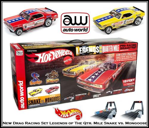 Hot Wheels Snake vs Mongoose Slot Car Drag Set
