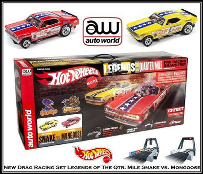 Hot Wheels Snake vs Mongoose Slot Car Drag Set
