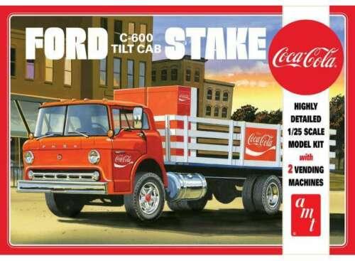 Ford C600 Stake Bed Truck w/Coca-Cola Machines plastic model kit 1/25