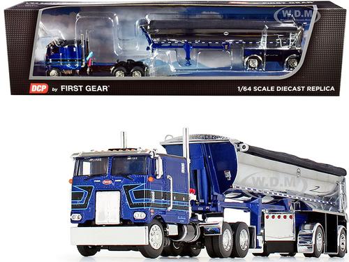 Peterbilt 352 COE 110" Sleeper Cab with MAC Half Round End Dump Spread-Axle Trailer "Blue Leasing"