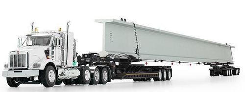 KENWORTH T800 38" SLEEPER WITH FOUNTAINE MAGNITUDE LOWBOY WITH BUNK &amp; ELK RIVER 6-AXLE HYDRA STEER TRAILER WITH BRIDGE BEAM LOAD