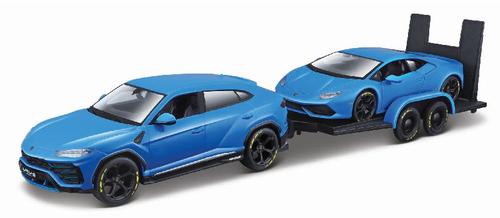 Lamborghini Urus &amp; Flatbed Trailor Hauling Lamborghini Huracan