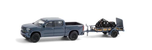 Chevrolet Silverado 2020 and Utility Trailer with 2020 Indian Scout Bobber Motorcycle "Hitch &amp; Tow Series 21"