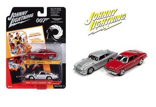 Johnny Lightning AMC Hornet Man 74 &amp; Aston Martin DB5 Golden Eye James Bond 1/64