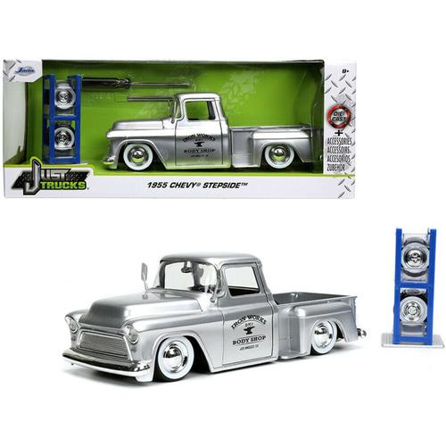 1955 Chevrolet Stepside Pickup Truck Iron Works Body Shop With Extra wheels