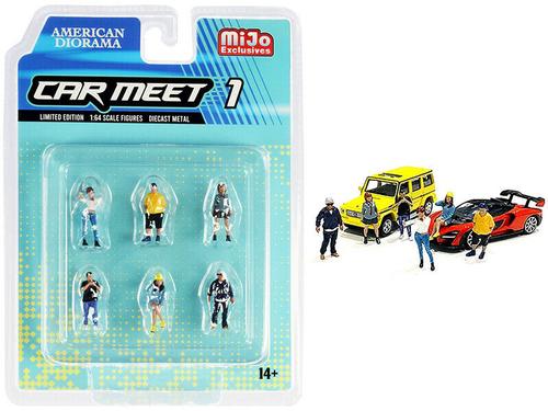 1/64 American Diorama CAR MEET 1 Figures Set of 6