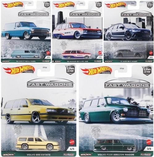 2021 CAR CULTURE FAST WAGONS SET OF 5 (CASE B) 1/64
